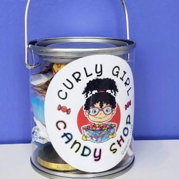 Curly Girl candy assortment in paint can container
